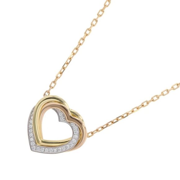 CARTIER Trinity Heart Diamond Necklace K18YG/K18PG/K18WG - Picture 12 of 13